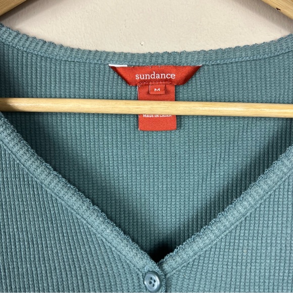 Sundance Quarter Button Ribbed Henley Long Sleeve Top - Picture 2 of 5